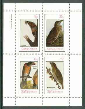 Staffa 1982 Birds #58 (Heron, Robin, etc) perf set of 4 values (10p to 75p) unmounted mint, stamps on birds