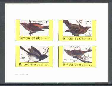 Bernera 1982 Birds #24 (Sparrows, Blackbird & Finch) imperf  set of 4 values (10p to 75p) unmounted mint , stamps on birds