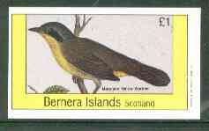 Bernera 1982 Maryland Yellow Warbler imperf souvenir sheet (Â£1 value) unmounted mint, stamps on birds   