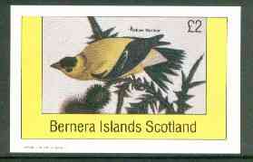 Bernera 1982 Yellow Warbler imperf deluxe sheet (Â£2 value) unmounted mint, stamps on birds