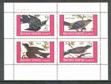 Bernera 1982 Birds #25 (Warbler, Phoebe, etc) perf  set of 4 values (10p to 75p) unmounted mint, stamps on , stamps on  stamps on birds   