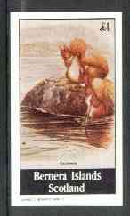 Bernera 1982 Squirrels #2 imperf souvenir sheet (£1 value) unmounted mint, stamps on animals       squirrels     rodents