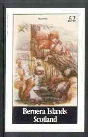 Bernera 1982 Squirrels #2 imperf deluxe sheet (£2 value) unmounted mint, stamps on animals       squirrels     rodents