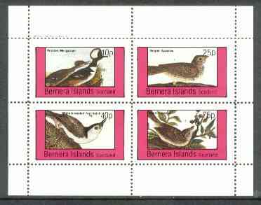 Bernera 1982 Birds #26 (Sparrow, Nuthatch etc) perf  set of 4 values (10p to 75p) unmounted mint, stamps on , stamps on  stamps on birds   