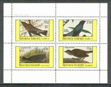 Bernera 1982 Birds #26 (Coot, Buntings, etc) perf  set of 4 values (10p to 75p) unmounted mint, stamps on birds   