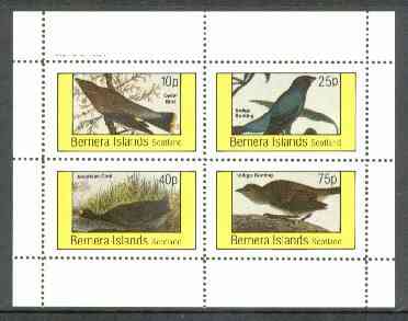 Bernera 1982 Birds #26 (Coot, Buntings, etc) perf  set of 4 values (10p to 75p) unmounted mint, stamps on , stamps on  stamps on birds   