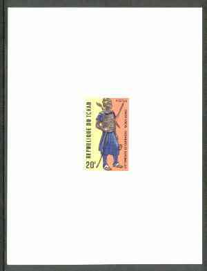 Chad 1972 Chad Warriors 20f (Moudang Archer) die proof in issued colours on art paper unmounted mint, stamps on , stamps on  stamps on culture