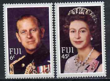 Fiji 1982 Royal Visit set of 2 unmounted mint, SG 644-45, stamps on royalty, stamps on royal visit