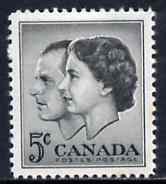 Canada 1957 Royal Visit 5c black unmounted mint, SG 500, stamps on royalty, stamps on royalvisit    