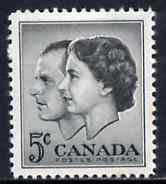 Canada 1957 Royal Visit 5c black unmounted mint, SG 500, stamps on royalty, stamps on royalvisit