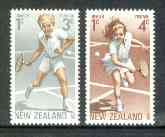 New Zealand 1972 Health - Tennis set of 2 unmounted mint, SG 987-88*, stamps on tennis      sport