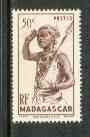 Madagascar 1946 Native with Spear 50c purple unmounted mint SG 299*, stamps on cultures      militaria