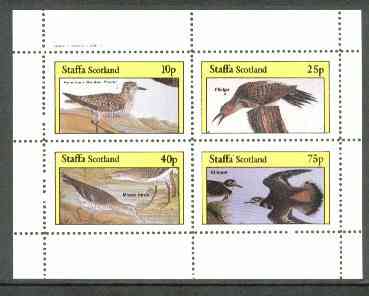 Staffa 1982 Birds #59 (Plover, Flicker, etc) perf set of 4 values (10p to 75p) unmounted mint, stamps on birds