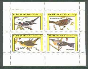 Bernera 1982 Birds #28 (Woodpecker, Sparrow & Warblers) perf  set of 4 values (10p to 75p) unmounted mint, stamps on birds   