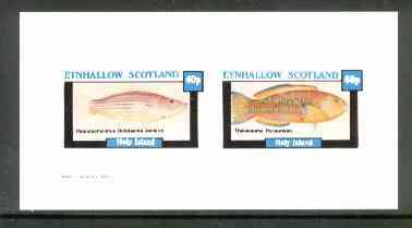 Eynhallow 1982 Fish #05 (Octotaenia jenkins & Thalassoma purpureum) imperf  set of 2 values (40p & 60p) unmounted mint, stamps on fish