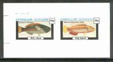 Eynhallow 1982 Fish #06 (Stethojulis albovittata & Sanguineus jordan) imperf  set of 2 values (40p & 60p) unmounted mint, stamps on fish