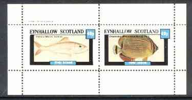 Eynhallow 1982 Fish #07 (Etelisuc marshi jenkins & Chaetodon trifasciatus) perf  set of 2 values (40p & 60p) unmounted mint, stamps on , stamps on  stamps on fish