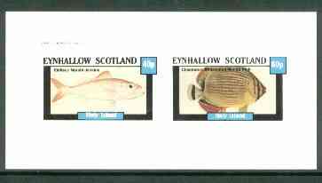 Eynhallow 1982 Fish #07 (Etelisuc marshi jenkins & Chaetodon trifasciatus) imperf  set of 2 values (40p & 60p) unmounted mint, stamps on fish