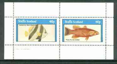 Staffa 1982 Fish #11 (Heniochus & Pikea aurora) perf  set of 2 values (40p & 60p) unmounted mint, stamps on , stamps on  stamps on fish   