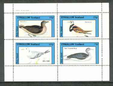 Eynhallow 1982 Birds #20 (Gull, Turnstone, Kittiwake & Diver) perf set of 4 values unmounted mint, stamps on , stamps on  stamps on birds