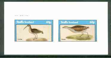 Staffa 1982 Birds #60 (Curlew & Bittern) imperf set of 2 values (40p & 60p) unmounted mint, stamps on birds      curlew     bittern