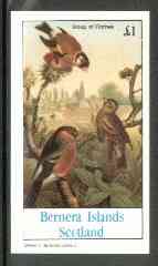 Bernera 1982 Birds #29 (Finches) imperf souvenir sheet (£1 value) unmounted mint, stamps on birds   
