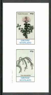 Grunay 1982 Flowers #05 (Pimelea & Erica) imperf set of 2 (40p & 60p) unmounted mint, stamps on flowers