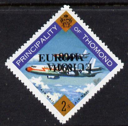 Thomond 1968 Jet Liner 2s (Diamond shaped) with Europa 1968 overprint doubled, one inverted, unmounted mint, stamps on aviation  europa