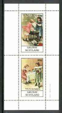 Grunay 1982 Children's Stories #01 (Wash on Monday & Polly Put the Kettle On) perf set of 2 values unmounted mint, stamps on , stamps on  stamps on literature     