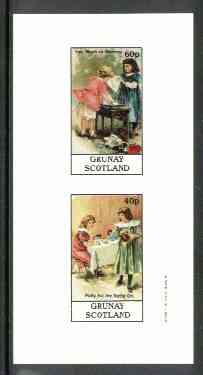 Grunay 1982 Children's Stories #01 (Wash on Monday & Polly Put the Kettle On) imperf set of 2 values unmounted mint, stamps on , stamps on  stamps on literature     