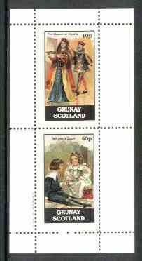 Grunay 1982 Childrens Stories #02 (Queen of Hearts & Tell You a Story) perf set of 2 values unmounted mint, stamps on literature, stamps on fairy, stamps on alice, stamps on fairy tales