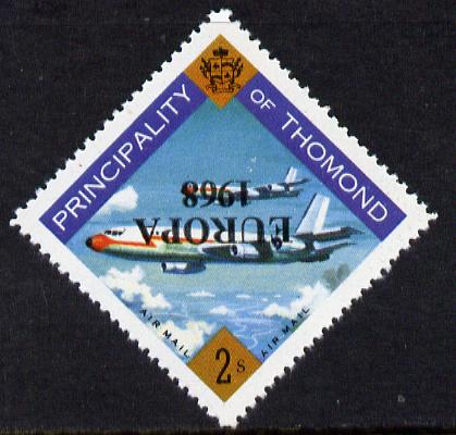 Thomond 1968 Jet Liner 2s (Diamond shaped) with Europa 1968 overprint inverted unmounted mint, stamps on aviation  europa