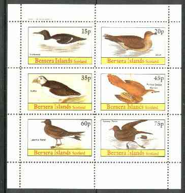 Bernera 1982 Birds #31 (Guillemot Skua, Puffin, etc) perf  set of 6 values (15p & 75p) unmounted mint, stamps on birds