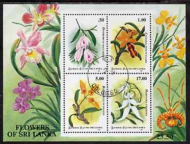 Sri Lanka 1994 Orchid Circle of Ceylon m/sheet fine cds used, SG MS 1290, stamps on , stamps on  stamps on orchids, stamps on  stamps on flowers, stamps on  stamps on , stamps on  stamps on scots, stamps on  stamps on scotland