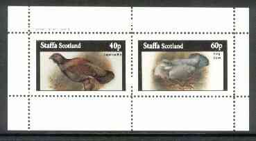 Staffa 1982 Birds #61 (Capercaillie & Ring Dove) perf set of 2 values (40p & 60p) unmounted mint, stamps on , stamps on  stamps on birds, stamps on game, stamps on dove