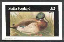 Staffa 1982 Birds #61 (Mallard) imperf deluxe sheet (Â£2 value) unmounted mint, stamps on , stamps on  stamps on birds, stamps on ducks