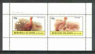 Bernera 1982 Game Birds #4 (Red Grouse & Partridge) perf set of 2 values unmounted mint, stamps on , stamps on  stamps on birds     game