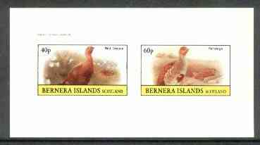 Bernera 1982 Game Birds #4 (Red Grouse & Partridge) imperf set of 2 values unmounted mint, stamps on , stamps on  stamps on birds     game
