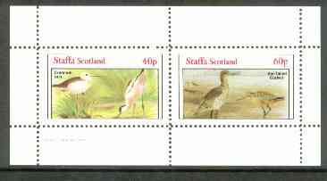 Staffa 1982 Shorebirds (Stilt & Godwit) perf set of 2 values unmounted mint, stamps on , stamps on  stamps on birds     stilt    godwit