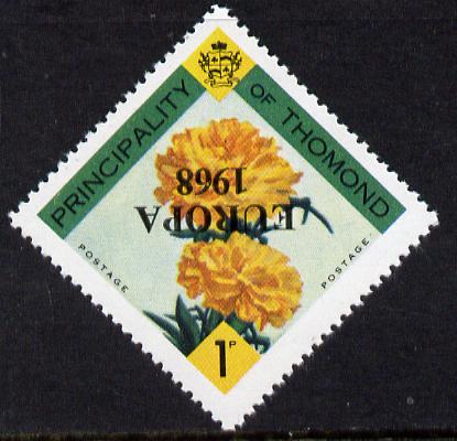 Thomond 1968 Carnation 1d (Diamond-shaped) with Europa 1968 overprint inverted unmounted mint, stamps on europa   flowers