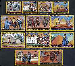 Guinea - Conakry 1968 Regional Costumes set of 12 unmounted mint SG 632-43, Mi 468-79*, stamps on , stamps on  stamps on costumes