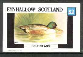 Eynhallow 1982 Birds #22 (Mallard Duck incorrectly inscribed Veler) imperf deluxe sheet (Â£2 value) unmounted mint, stamps on birds, stamps on ducks, stamps on mallard
