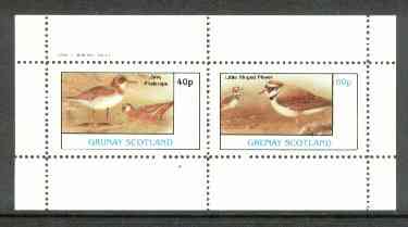 Grunay 1982 Birds #04 (Phalarope & Plover) perf set of 2 values unmounted mint, stamps on , stamps on  stamps on birds      plover