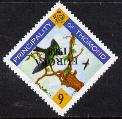 Thomond 1968 Martin 9d (Diamond-shaped) with 'Europa 1968' overprint inverted unmounted mint, stamps on birds  europa  