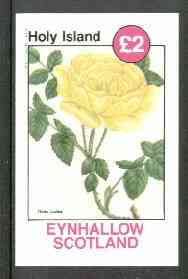 Eynhallow 1982 Flowers #12 (Rosa lutea) imperf deluxe sheet (£2 value) unmounted mint, stamps on flowers     roses