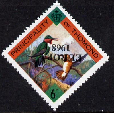 Thomond 1968 Hummingbirds 6d (Diamond-shaped) with 'Europa 1968' overprint inverted unmounted mint, stamps on birds, stamps on europa, stamps on humming-birds, stamps on hummingbirds