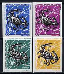 Match Box Labels - Crab from Portuguese Wildlife set with 4 diff background colours, fine unused condition (4 labels), stamps on , stamps on  stamps on crabs   marine-life