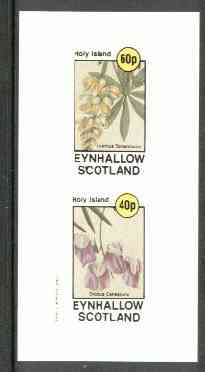 Eynhallow 1982 Flowers #13 (Lupin & Sweet Pea) imperf set of 2 values unmounted mint, stamps on , stamps on  stamps on flowers