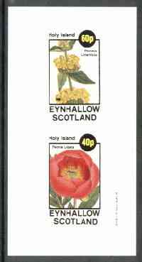 Eynhallow 1982 Flowers #15 (Phlomis & Peonia) imperf set of 2 values unmounted mint, stamps on , stamps on  stamps on flowers