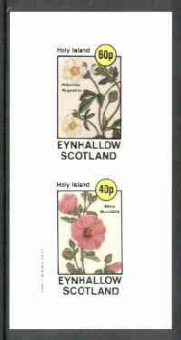 Eynhallow 1982 Flowers #17 (Potentilla & Malva) imperf set of 2 values unmounted mint, stamps on flowers